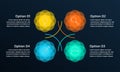 Infographic concept with 4 steps, part or options. Business layout template with four abstract circles.